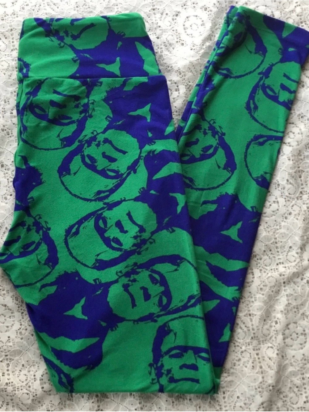LuLaRoe OS Frankenstein Print Leggings - Super Rare Unicorn Halloween Monsters